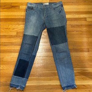 Free people patchwork jeans size 27.